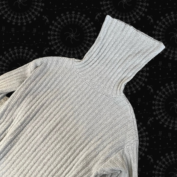 LOFT Lou & Grey Ribbed Turtleneck Sweater Long Gray Size XS - Picture 5 of 8